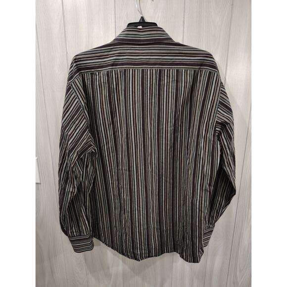 Tiglio Rosso Men's Striped Long Sleeve Shirt Size 3x 100% Cotton - Picture 3 of 7